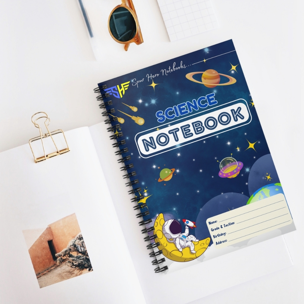 Galactic Science Notebook for Kids | 6x8” Spiral Ruled Journal | Space Theme School Supply | Astronaut Notebook Gift | Spur Hero